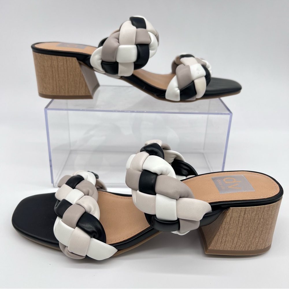 DV by Dolce Vita Sully Black and White Braided Sandals